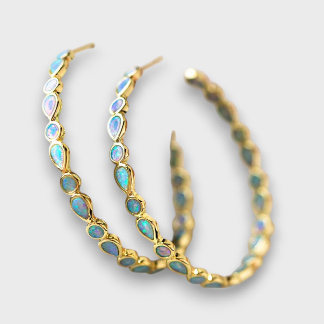 Boucles d'oreilles en or iridescentes