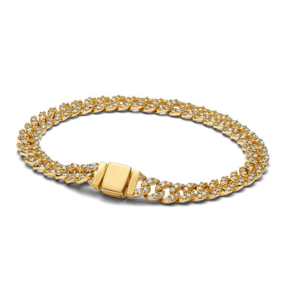Bracelet Cubain en Or Rose 18k
