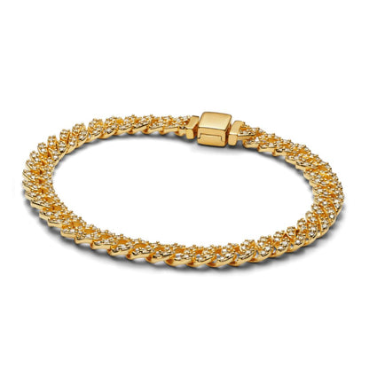 Bracelet Cubain en Or Rose 18k