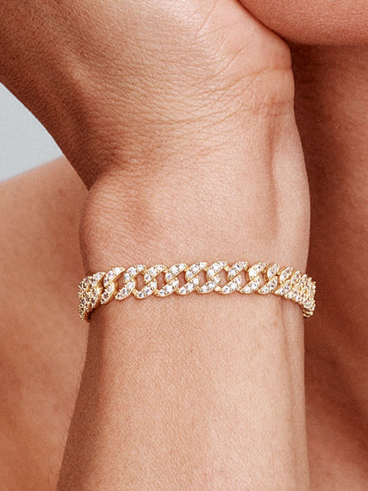 Bracelet Cubain en Or Rose 18k