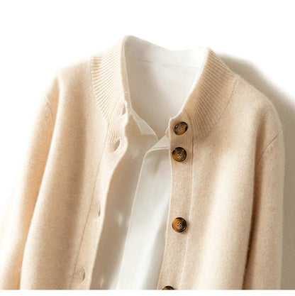 Margaux™ | Cardigan Classique à Boutons camel