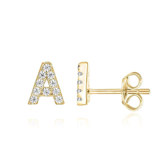 Boucles d'Oreilles Lettre en Or 18k