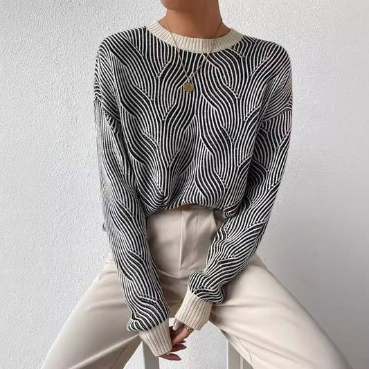 Léa™ | Pull en Maille Rayée Confortable