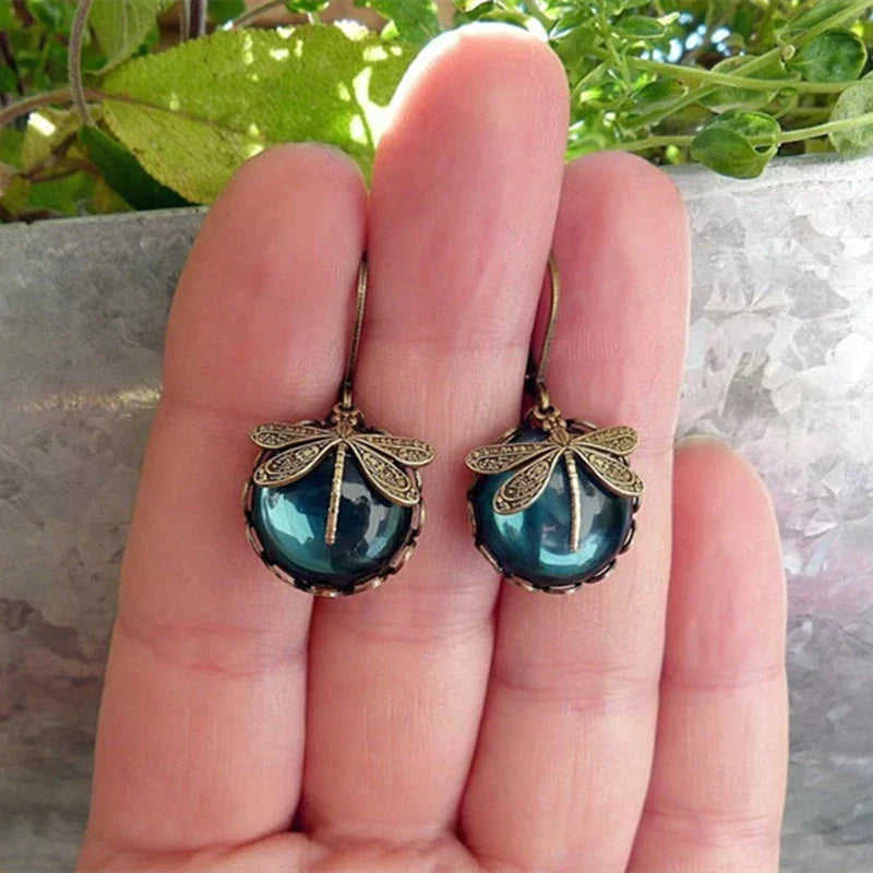 Boucles d'Oreilles Libellule Vintage