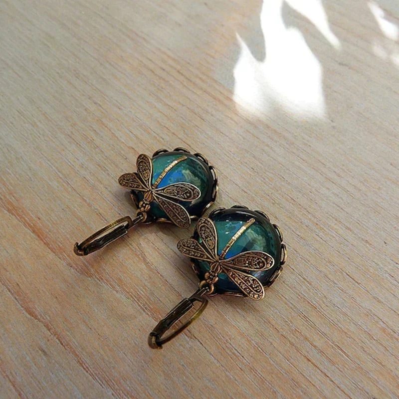 Boucles d'Oreilles Libellule Vintage