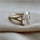 Bague Vintage Ovale en Or et Cristal Vert